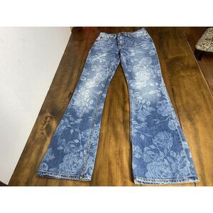 Johnny Was Blue Floral Skinny Jeans